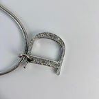 Dior D Logo Necklace Pendant Silver Vintage — view 4