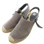 Celine Sandals Strappy Wedges 38 Gray Beige Iu Gy18