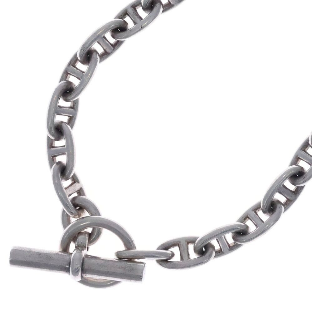 Hermes Vintage Chaine D'ancre MM Silver Necklace Cursive
