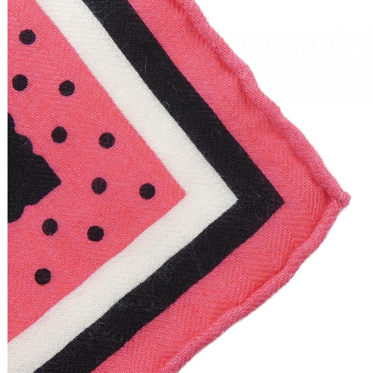 Hermes Couvertures ET Tenues de Jour Bandana Carre Shawl Black White Pink — view 2
