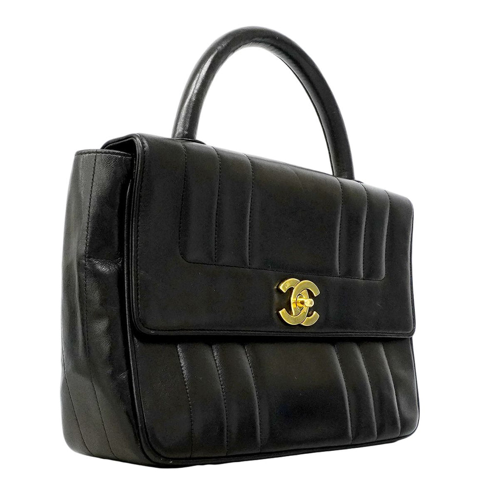 Chanel Handbag Mademoiselle Lambskin Black Gold — view 2
