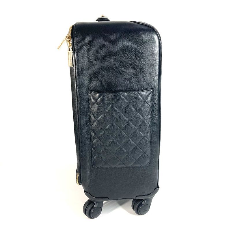 Chanel Carry Bag CC Logo Caviar Leather Black — view 3