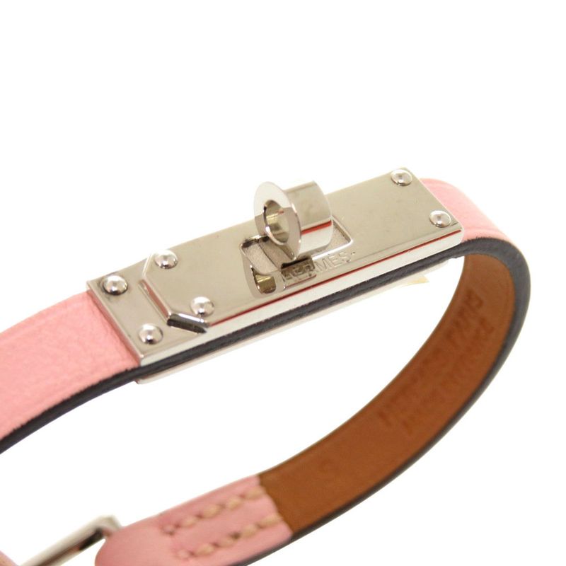 Hermes Micro Kelly Vorsoft Rose Sakura Silver Hardware Bracelet — view 4