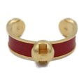 Hermes Bangle Metal Leather Gold Red Accessories Cbangle Cuff Bracelet