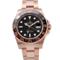 Rolex Gmt Master 2 Date 18k Pink Gold Everose Watch Black Dial