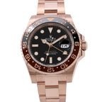 Rolex Gmt Master 2 Date 18k Pink Gold Everose Watch Black Dial
