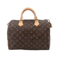 Louis Vuitton Monogram Speedy 30 Hand Bag Brown Gold