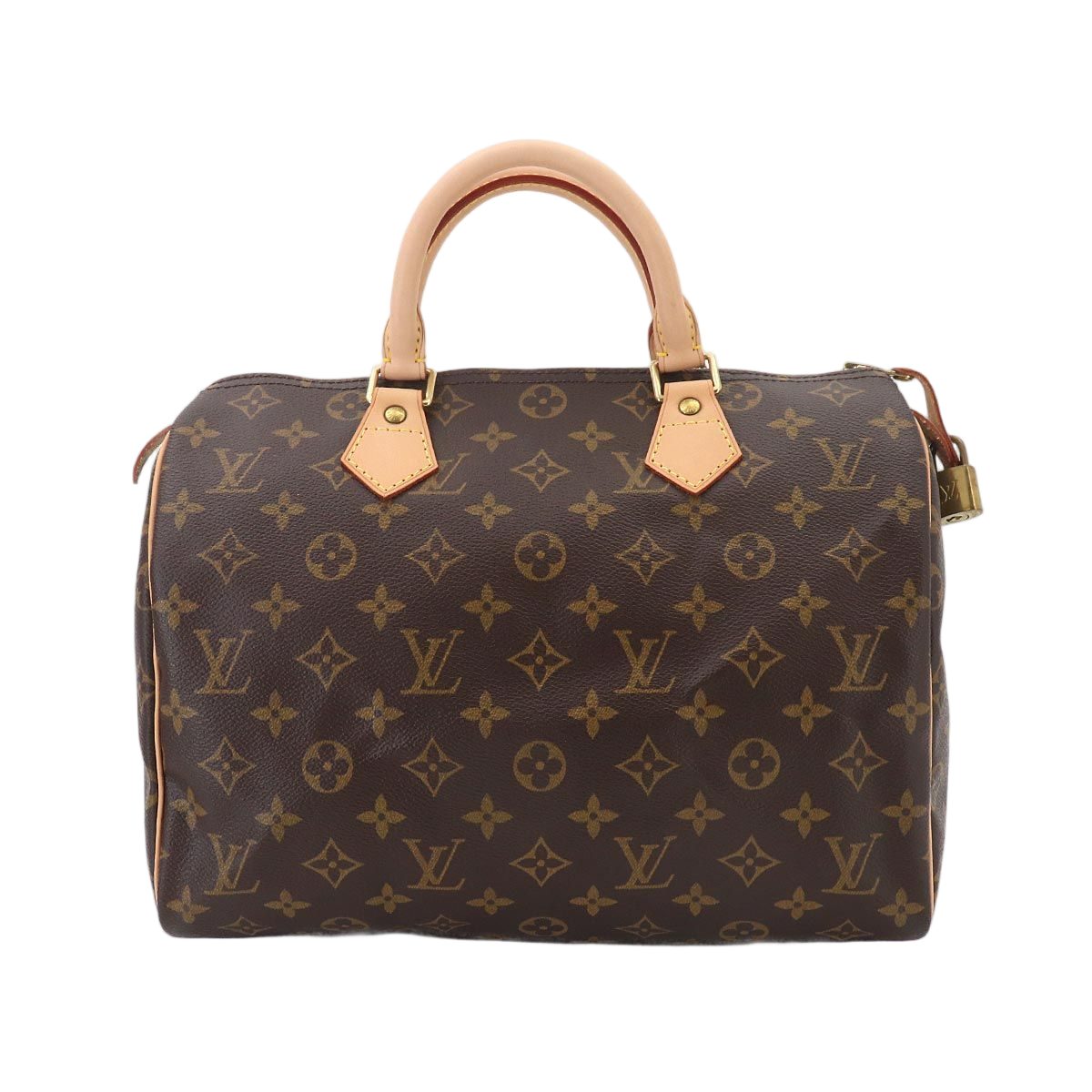 Louis Vuitton Monogram Speedy 30 Hand Bag Brown Gold