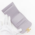 Celine Triomphe Small Flap Wallet Compact Leather Purple Trifold — view 8