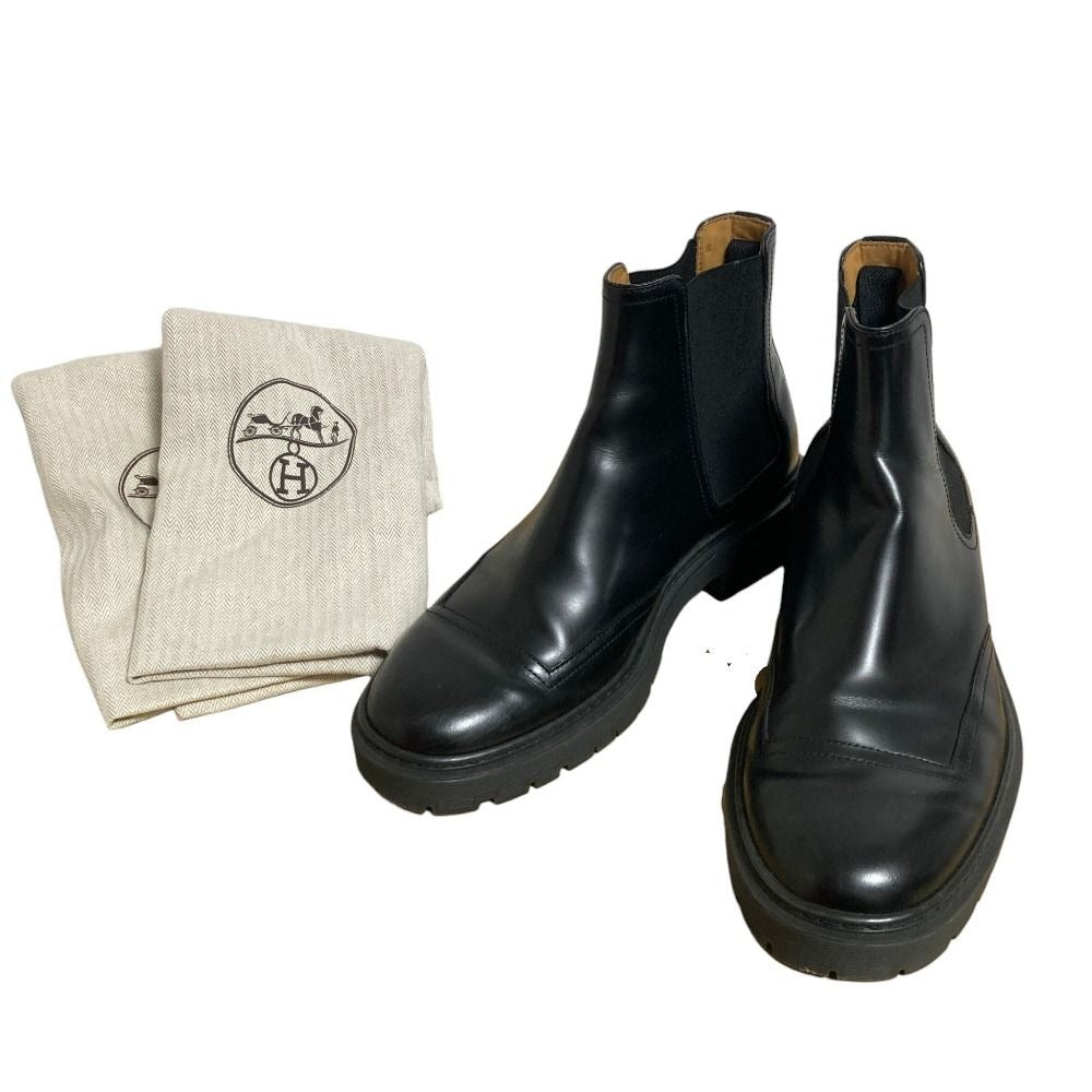 Hermes Guard Side Gore Chelsea Boots 39 Black