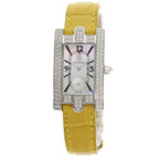 Harry Winston Avenue Classic Watch 18K White Gold Leather