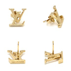 Louis Vuitton Earrings LV Iconic Initial Gold Color Metal — view 3