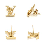 Louis Vuitton Earrings LV Iconic Initial Gold Color Metal — view 4