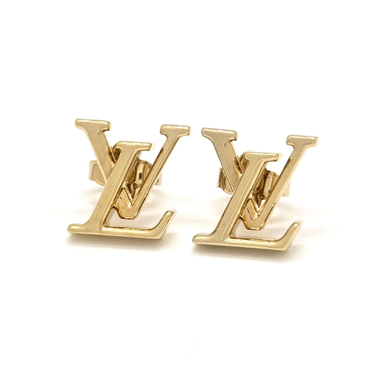 Louis Vuitton Earrings LV Iconic Initial Gold Color Metal — view 7