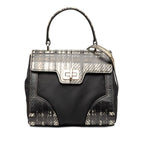 Prada Check Crossbody 2-Way Shoulder Bag Black