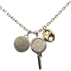 Dior Homme Montane Medallion Logo Necklace Silver Gold Stainless Steel