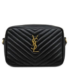 Saint Laurent Shoulder Bag Lou Monogram Leather Black Gold YSL Cassandra Logo