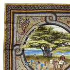 Hermes Scarf Silk Carre 90 Under the Cedar Sous le Cedre Yellow — view 3