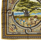 Hermes Scarf Silk Carre 90 Under the Cedar Sous le Cedre Yellow — view 5