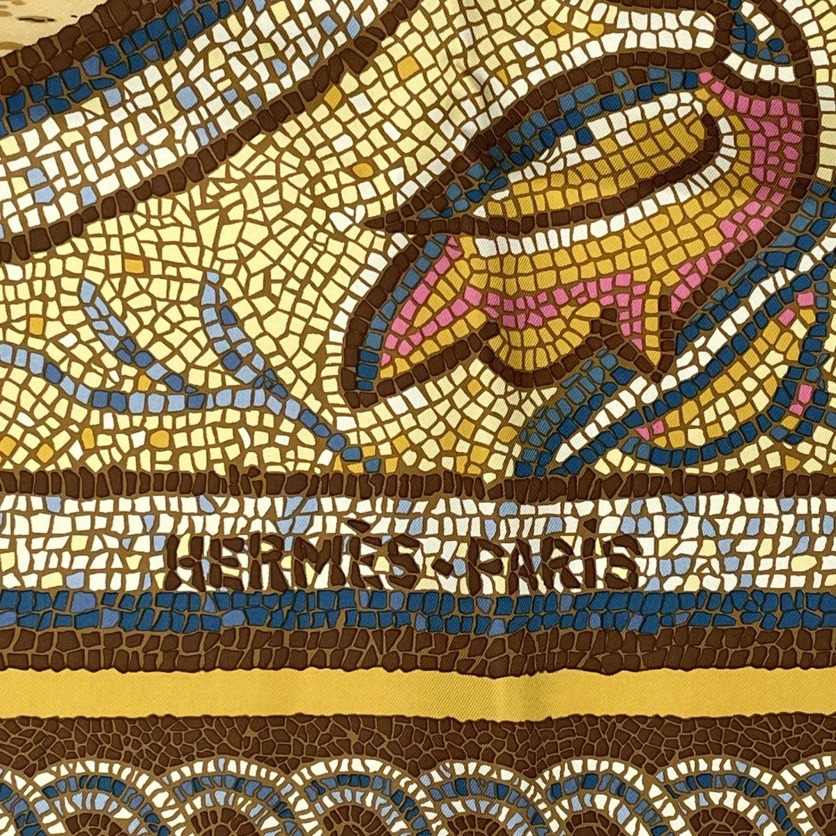 Hermes Scarf Silk Carre 90 Under the Cedar Sous le Cedre Yellow — view 8