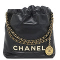 Chanel 2-Way Bag Chanel 22 Mini Handbag Leather Black Gold