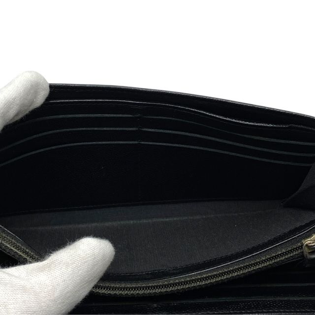 Chanel Sebulga Fold Long Wallet Coco Mark Caviar Leather Black — view 9