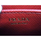 Prada Saffiano Leather Zip Around Coin Purse Card Case Red — view 4
