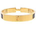 Hermes Clic HH Gold Black Metal Enamel Bracelet Bangle — view 2