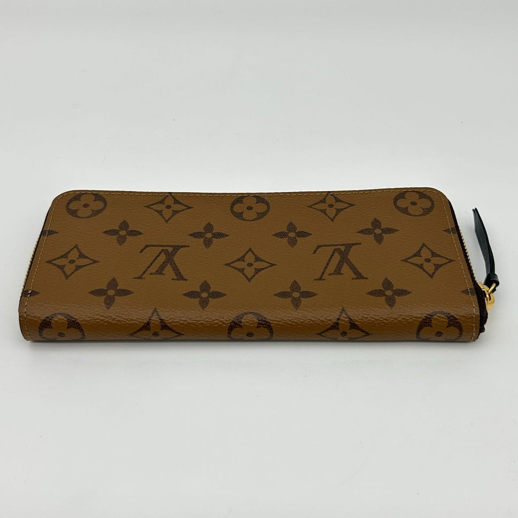 Louis Vuitton Monogram Wallet Portefeuille Clemence Reverse Brown
