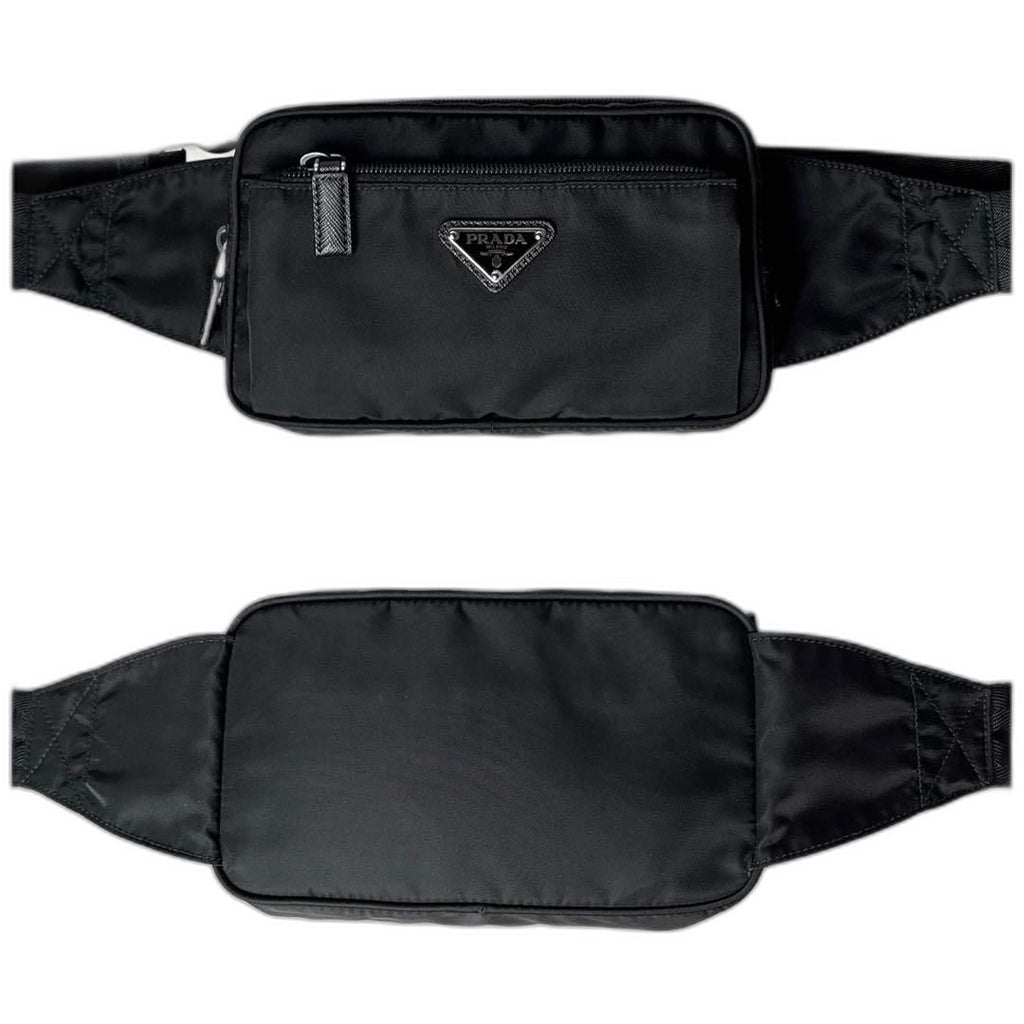Prada Triangle Logo Belt Bag Black Nylon — view 2