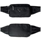 Prada Triangle Logo Belt Bag Black Nylon — view 2