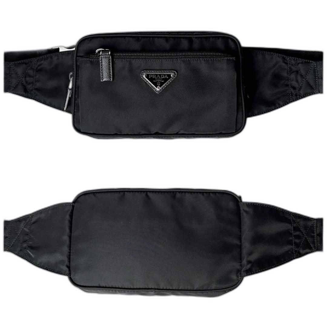 Prada Triangle Logo Belt Bag Black Nylon — view 2