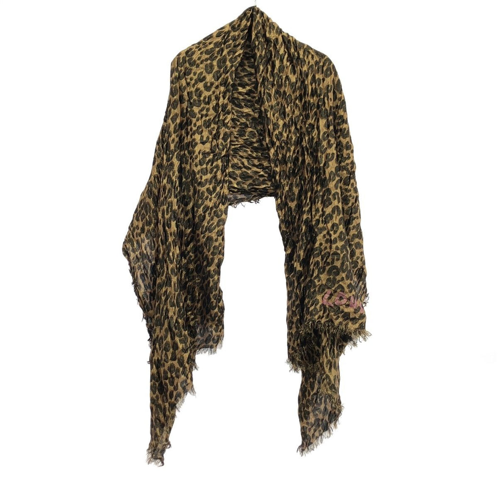 Louis Vuitton Etole Leopard Disco Gold Glitter Shawl Brown