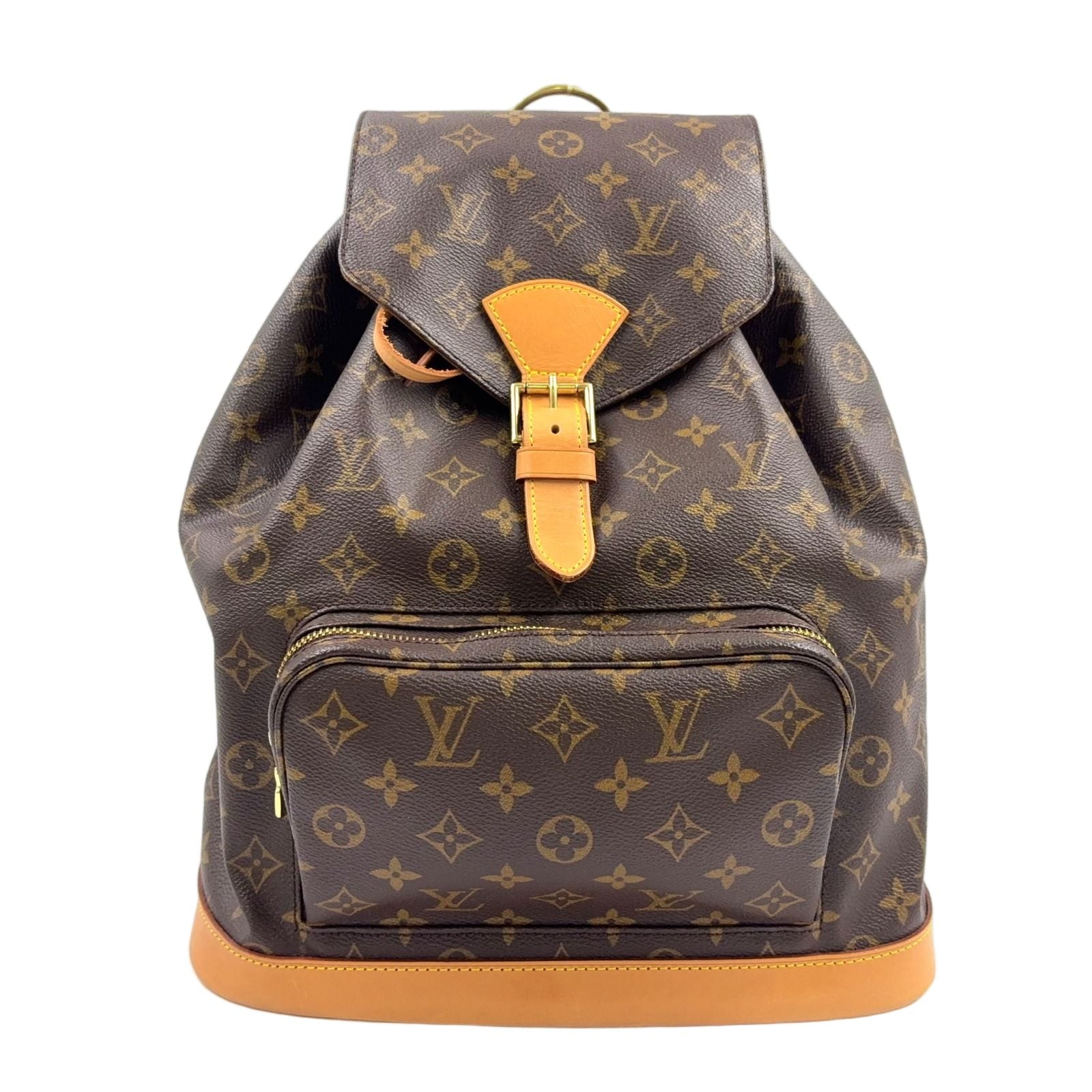 Louis Vuitton Montsouris GM Monogram Leather Brown Light Backpack Gold