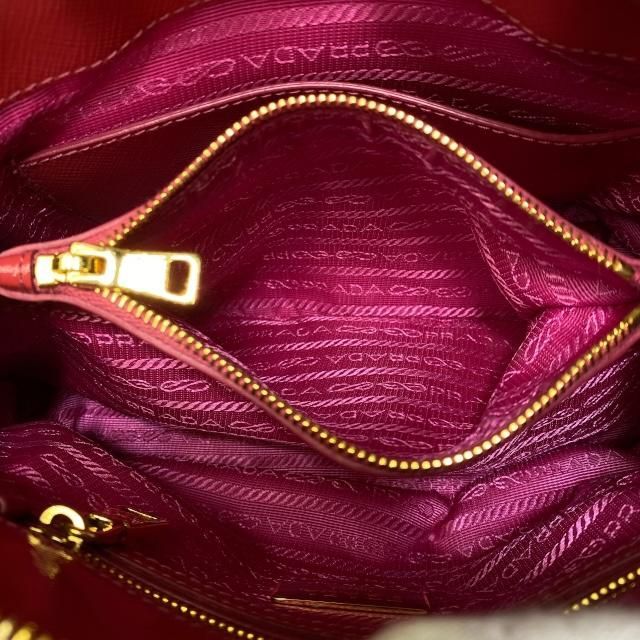 Prada Bl0838 Handbag Triangle Logo Enamel Patent Leather Scarlatto Red — view 6