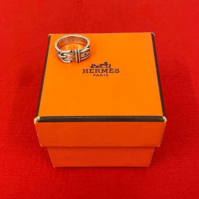 Hermes Suntulle Belt Motif Silver 925 Ring No 10 Accessory 90503 — view 2