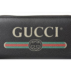Gucci Long Wallet Vintage Logo Print Black — view 9