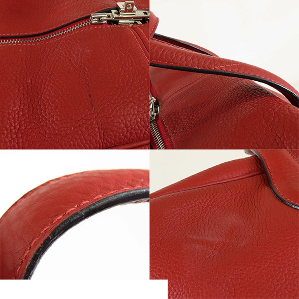 Hermes Viktoriia 50 Rouge Ash Silver Taurillon Boston Bag — view 6