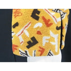 Fendi Polyester Wool Shearling Style Scarf Shawl Yellow — view 3