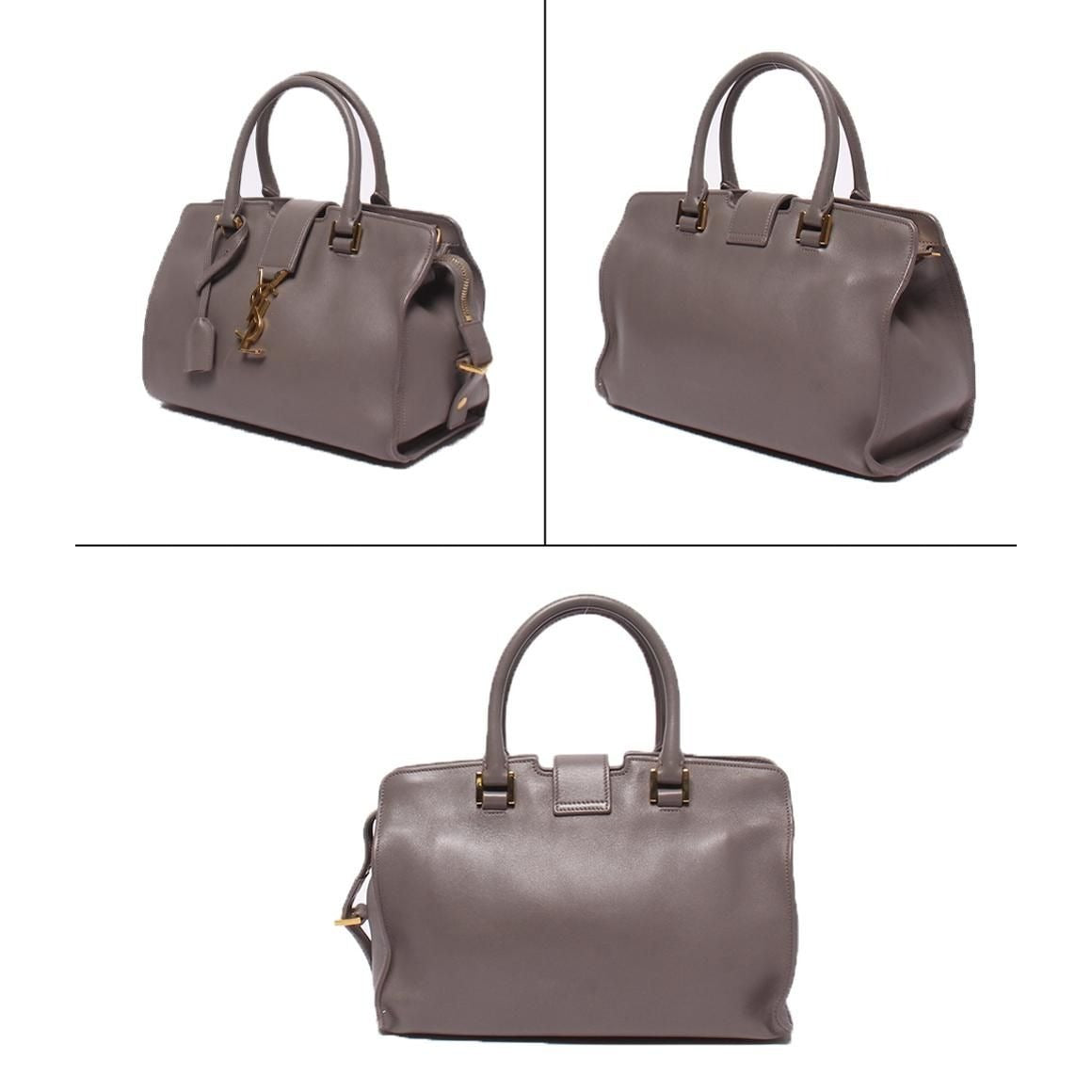 Saint Laurent Paris 2-Way Shoulder Bag Crossbody Baby Cabas Gray Size Details — view 2