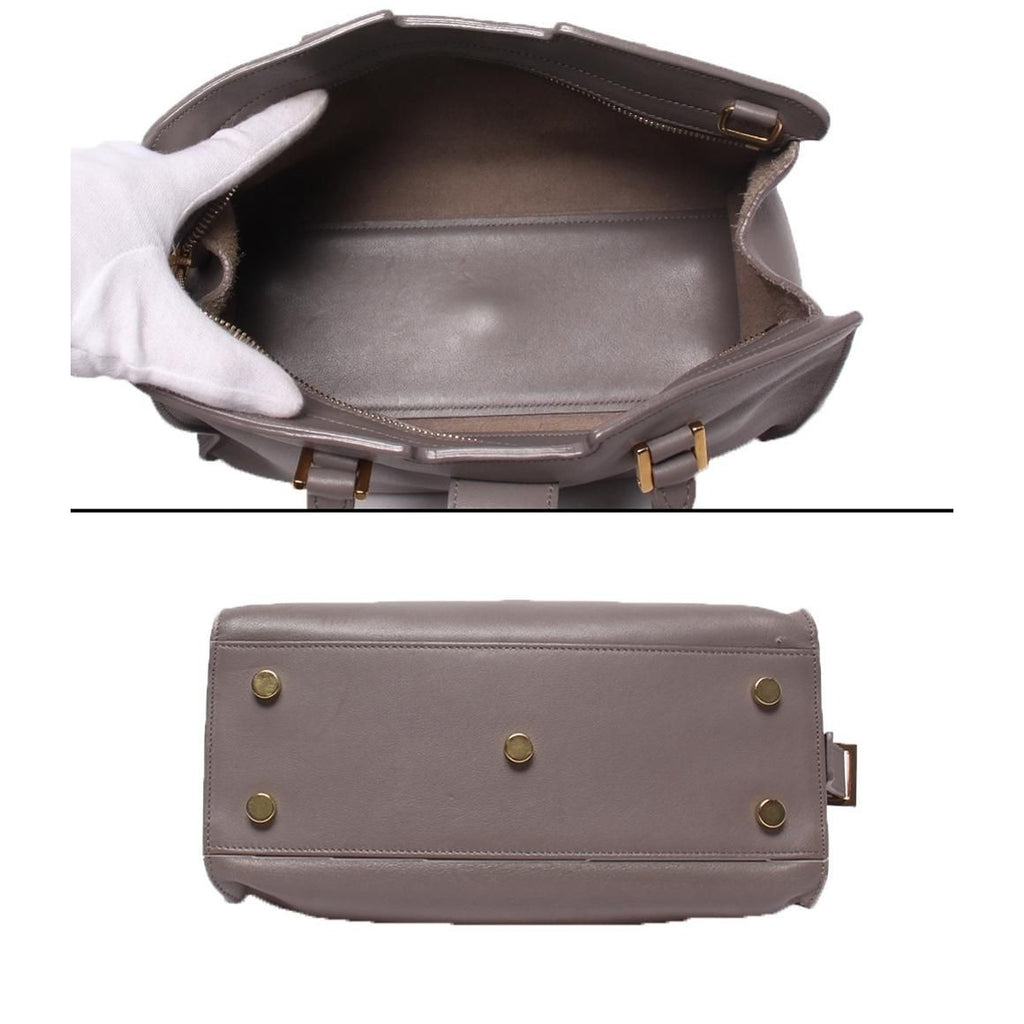 Saint Laurent Paris 2-Way Shoulder Bag Crossbody Baby Cabas Gray Size Details — view 3