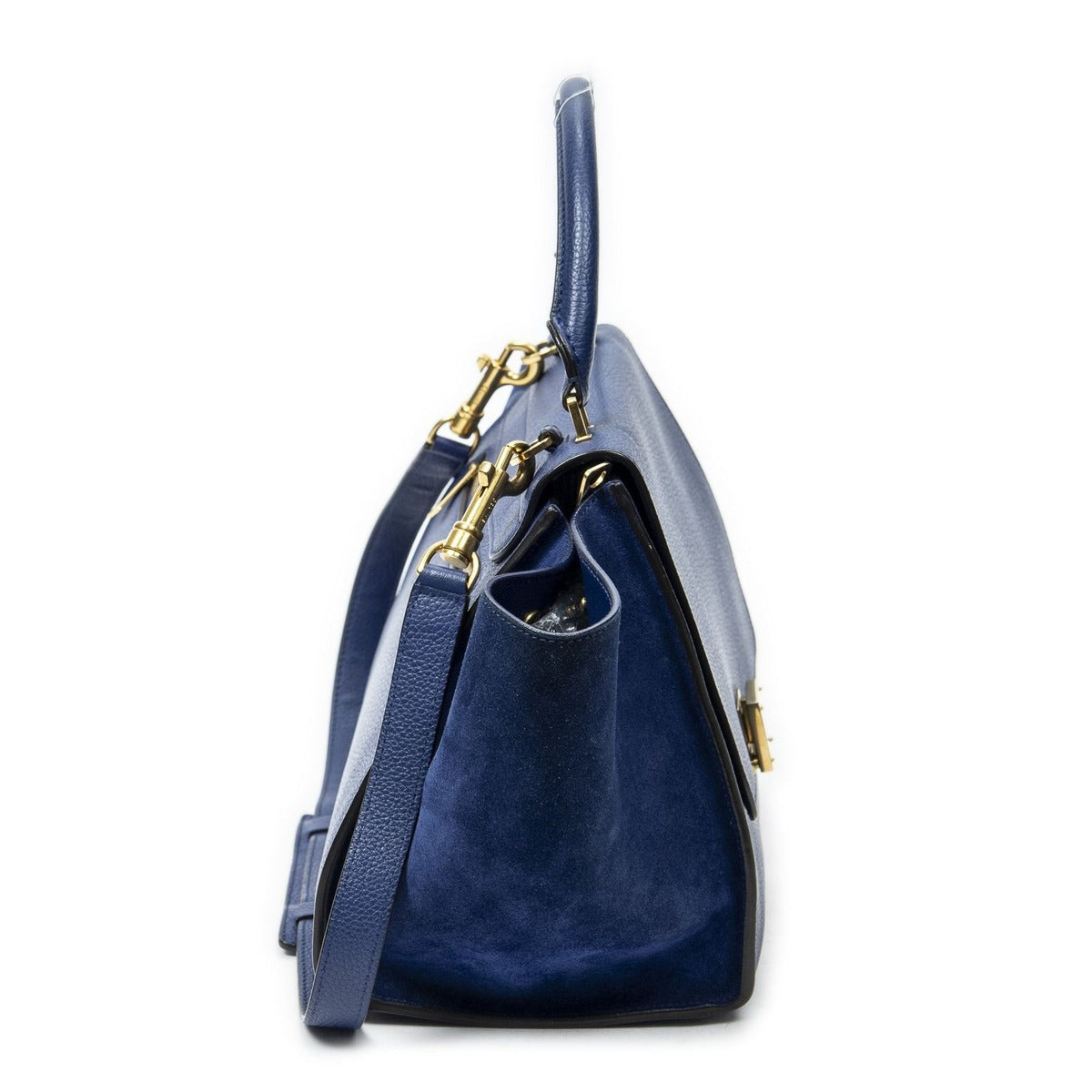 Celine Small Medium Swing Royal Blue Grain Calfskin Leather Shoulder Bag — view 4
