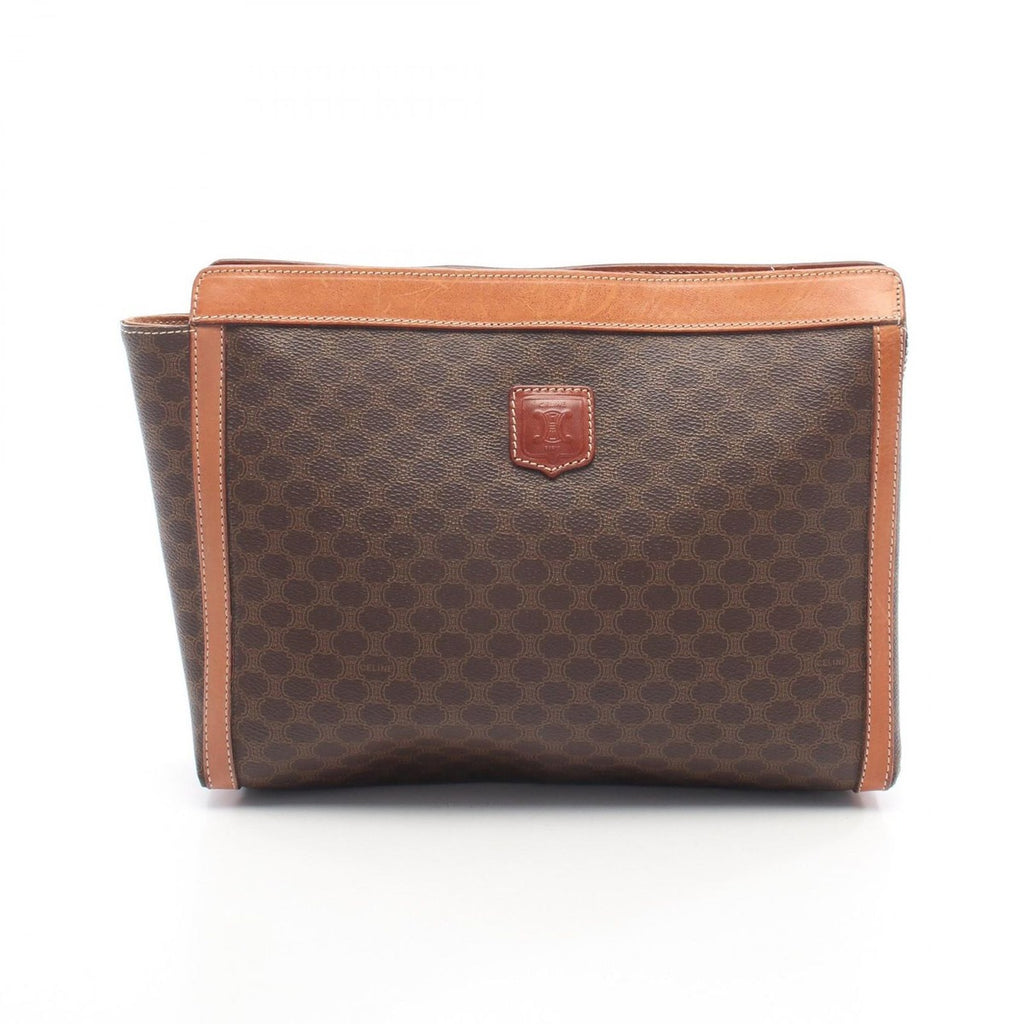 Celine Clutch Macadam Brown Dark Canvas