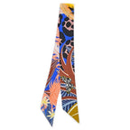 Hermes Twilly-jaga-quetzal Multicolor Blue Orange Black Silk Scarf