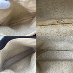 Celine Tote Bag Sulky Canvas Leather Beige Dark Brown Shoulder Bucket Shape — view 6