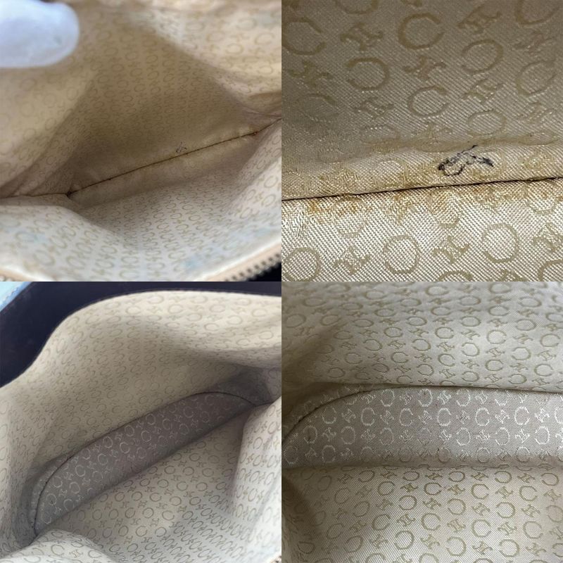 Celine Tote Bag Sulky Canvas Leather Beige Dark Brown Shoulder Bucket Shape — view 6