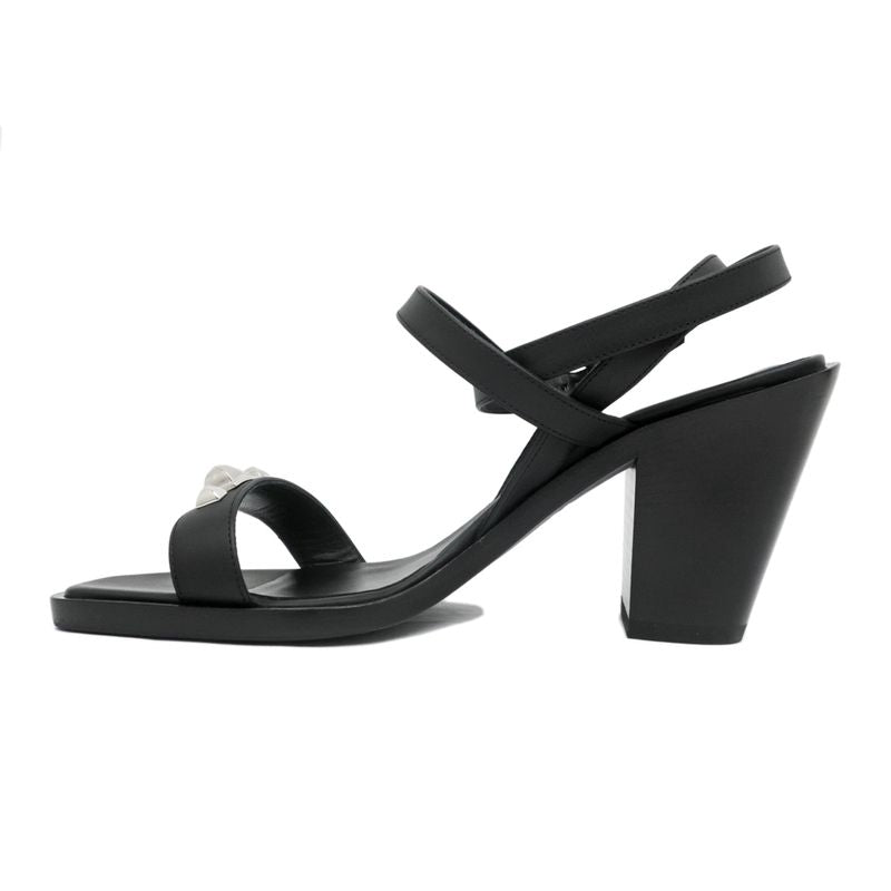 Hermes Sandals Eveless BK 37 1 2 Leather Ankle Strap — view 3