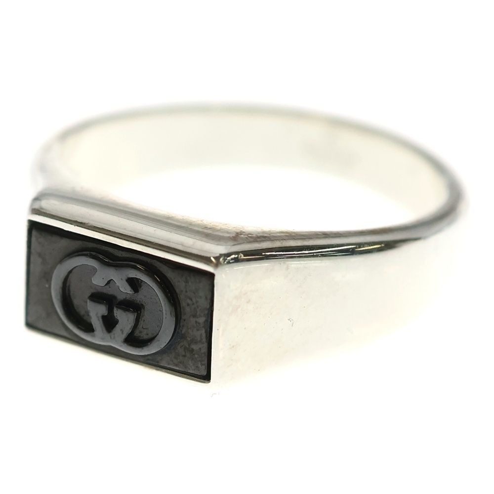 Gucci Interlocking Signet Ring Silver