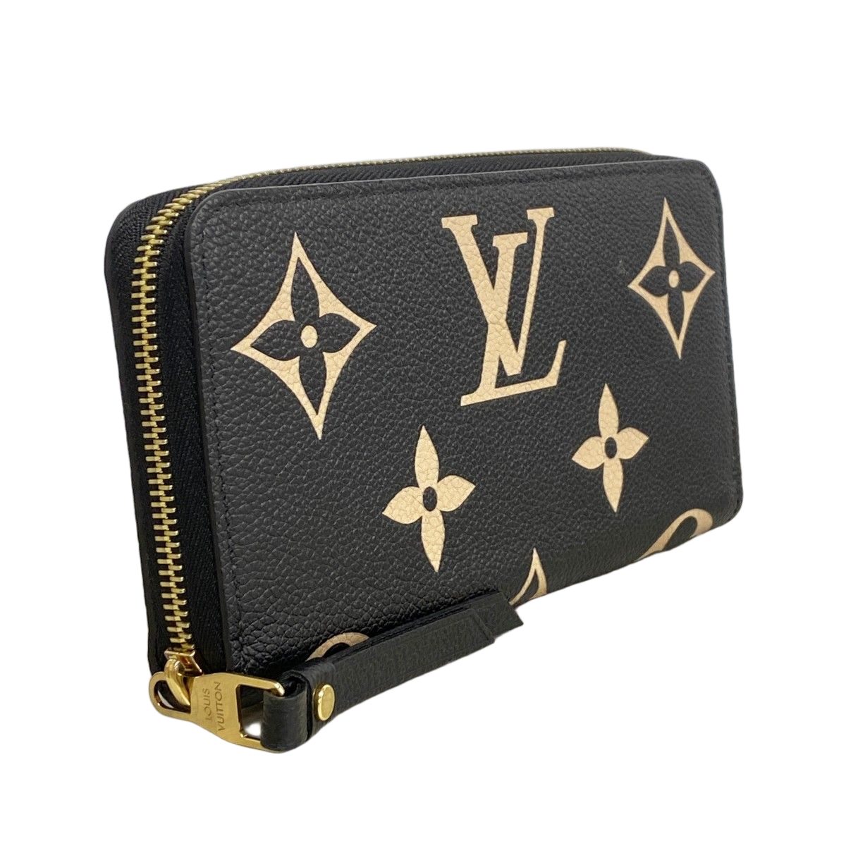 Louis Vuitton Wallet Monogram Empreinte Bicolor Zippy Black Beige — view 2