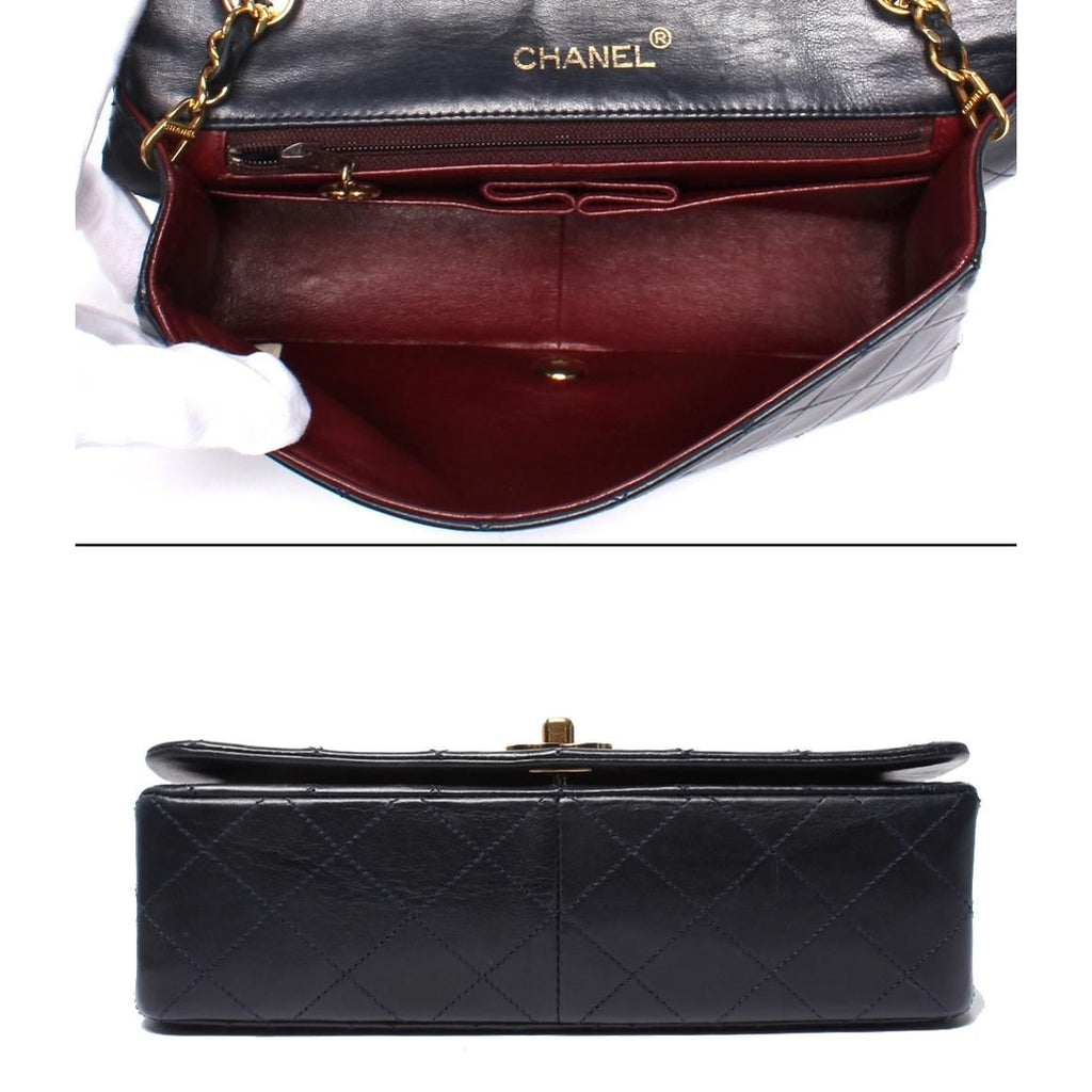 Chanel Chain Shoulder Bag Quilted Full Flap Gold Lambskin — view 3